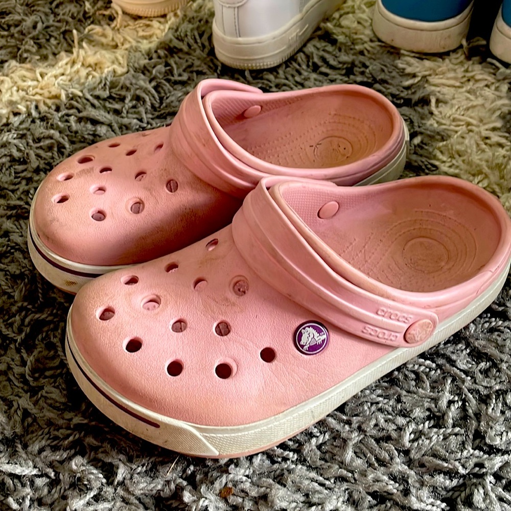 Size 3 Crocs girls light pink